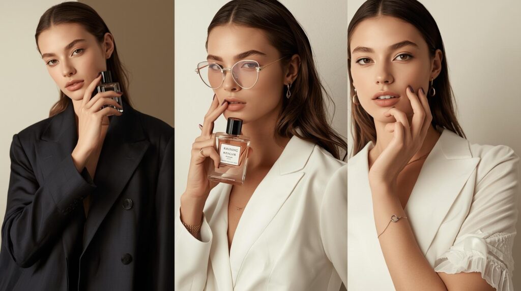 fashion models wearing perfume